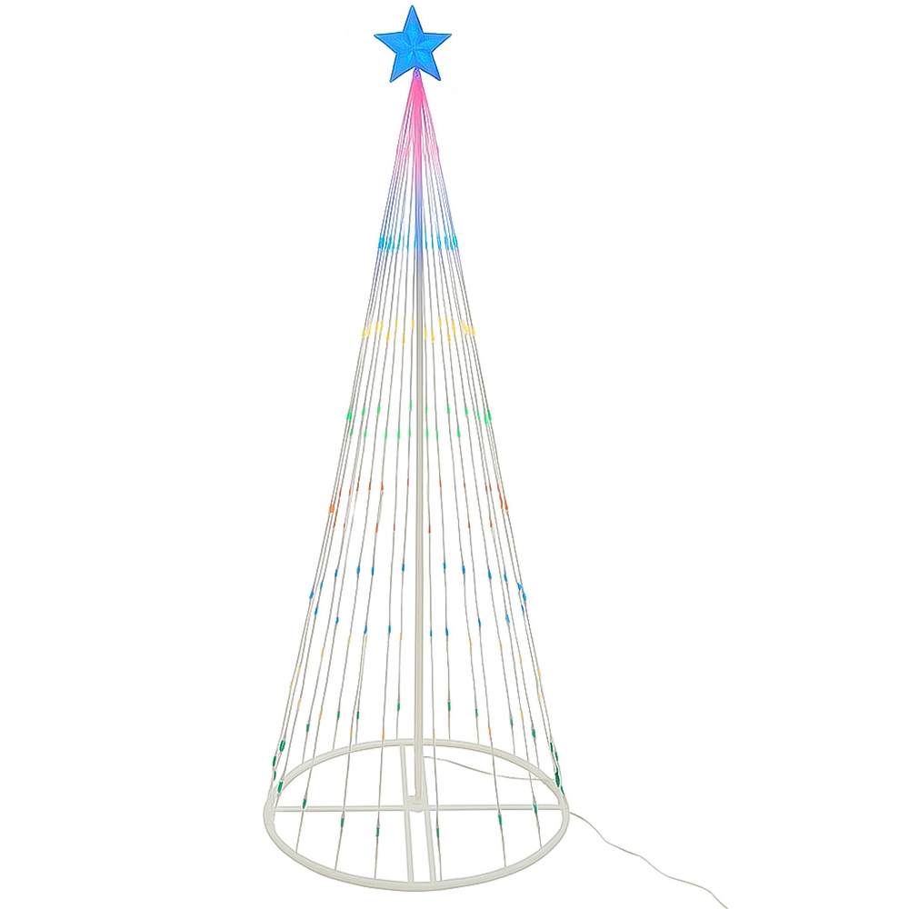 Neo Multicolour Waterfall LED Outdoor Christmas Tree with Remote 6ft Image 1