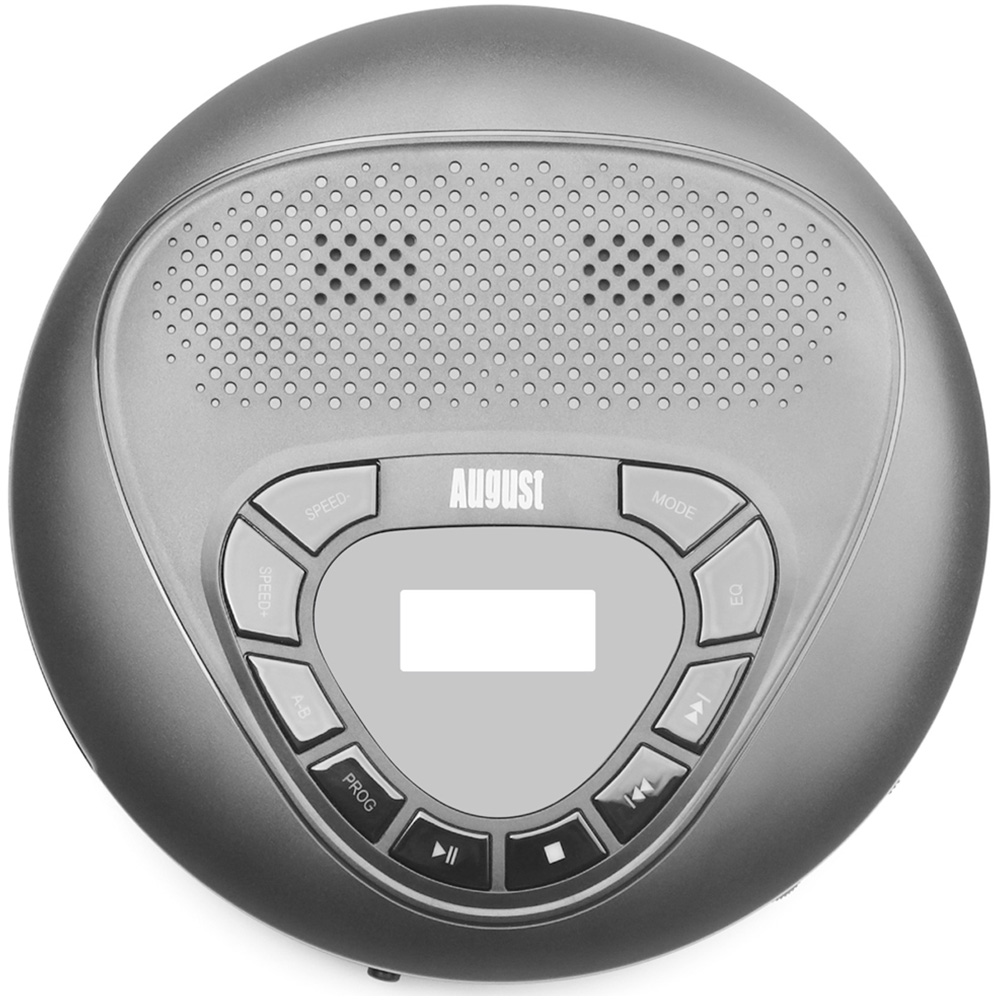 August SE10 Black Rechargeable Dual Stereo Speaker Portable CD Player with Earphones Image 2