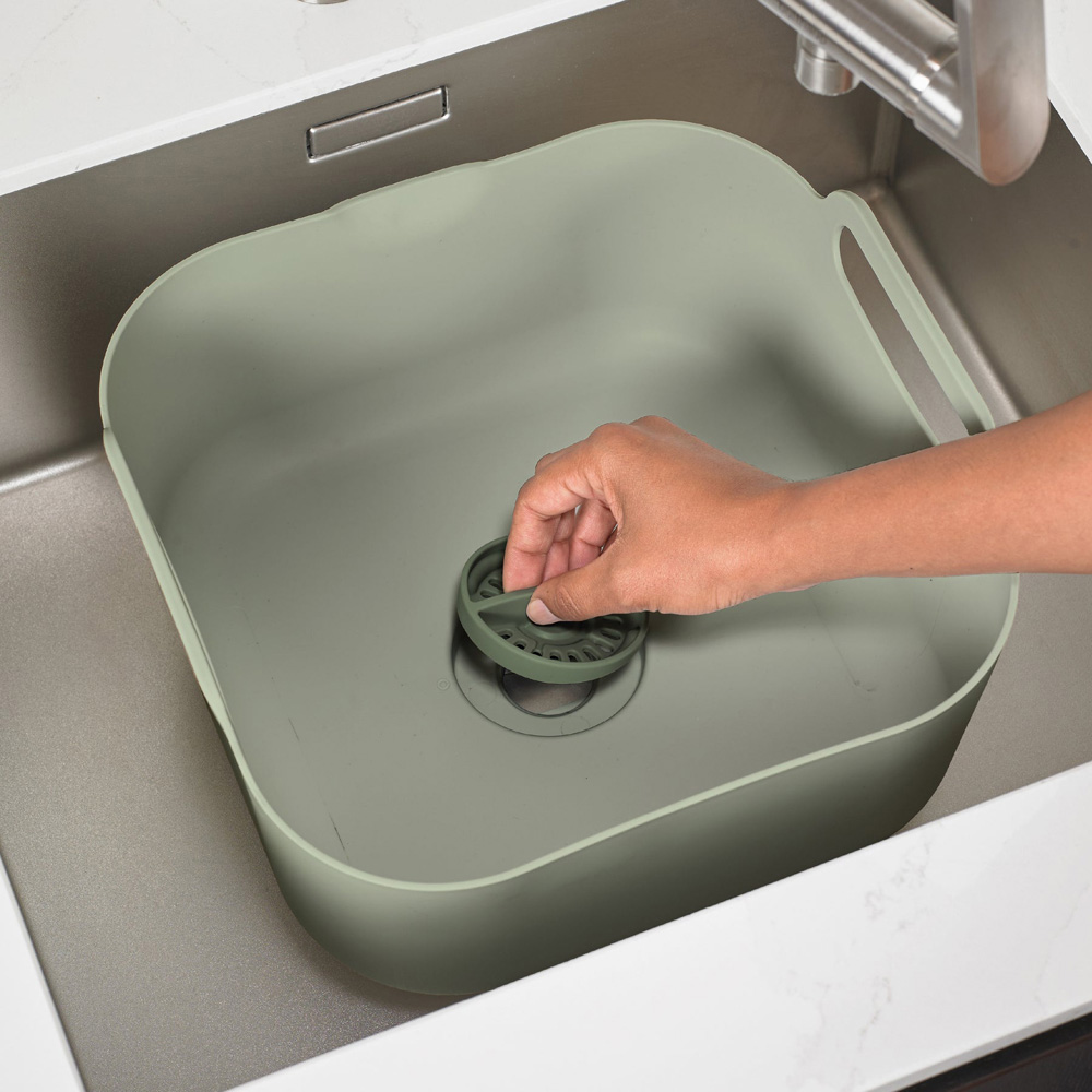 ReBorn Sage Green Deep Washing Up Bowl with Handles 9L Image 7