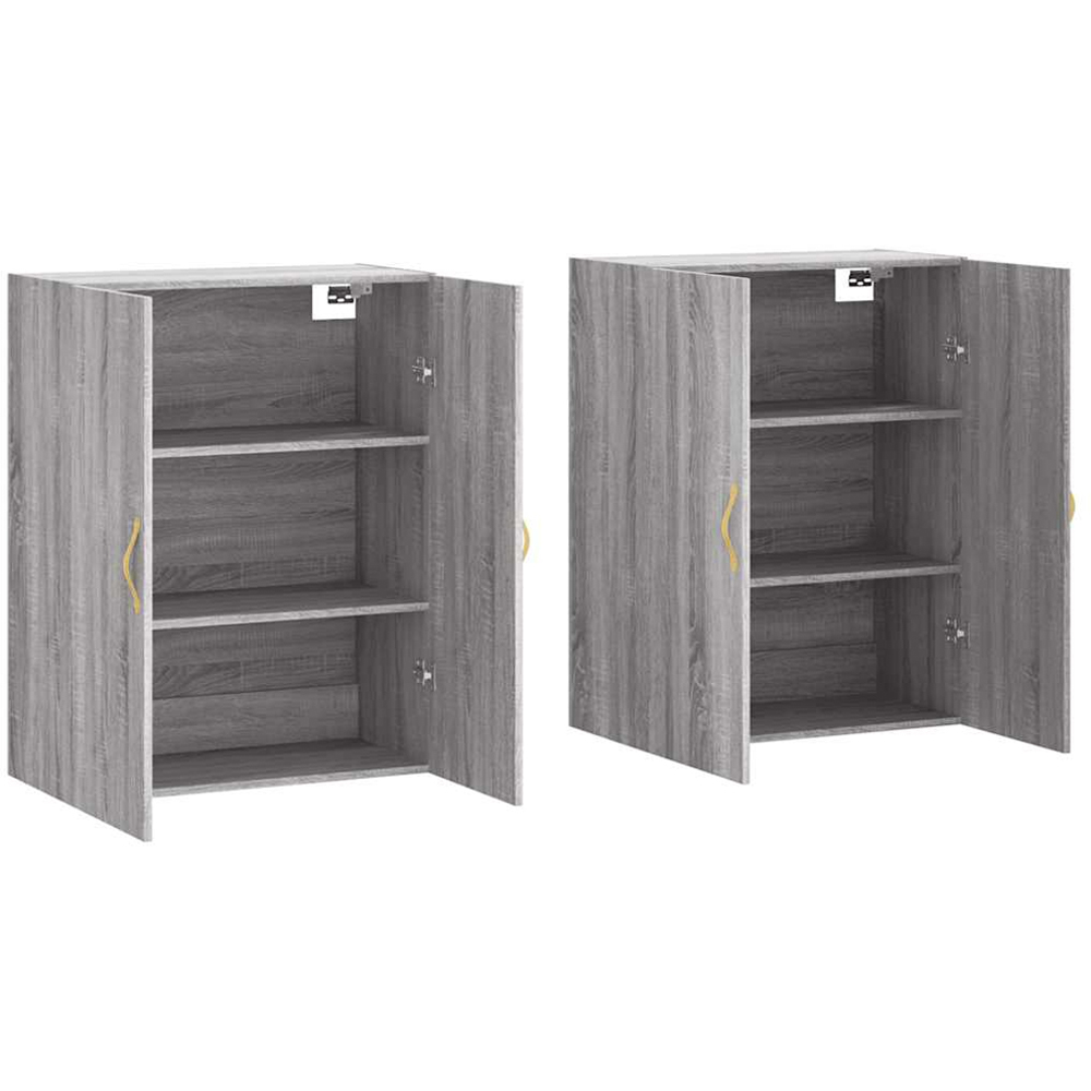 vidaXL 2 Door Grey Sonoma Wall Mounted Cabinet 2 Pack Image 4