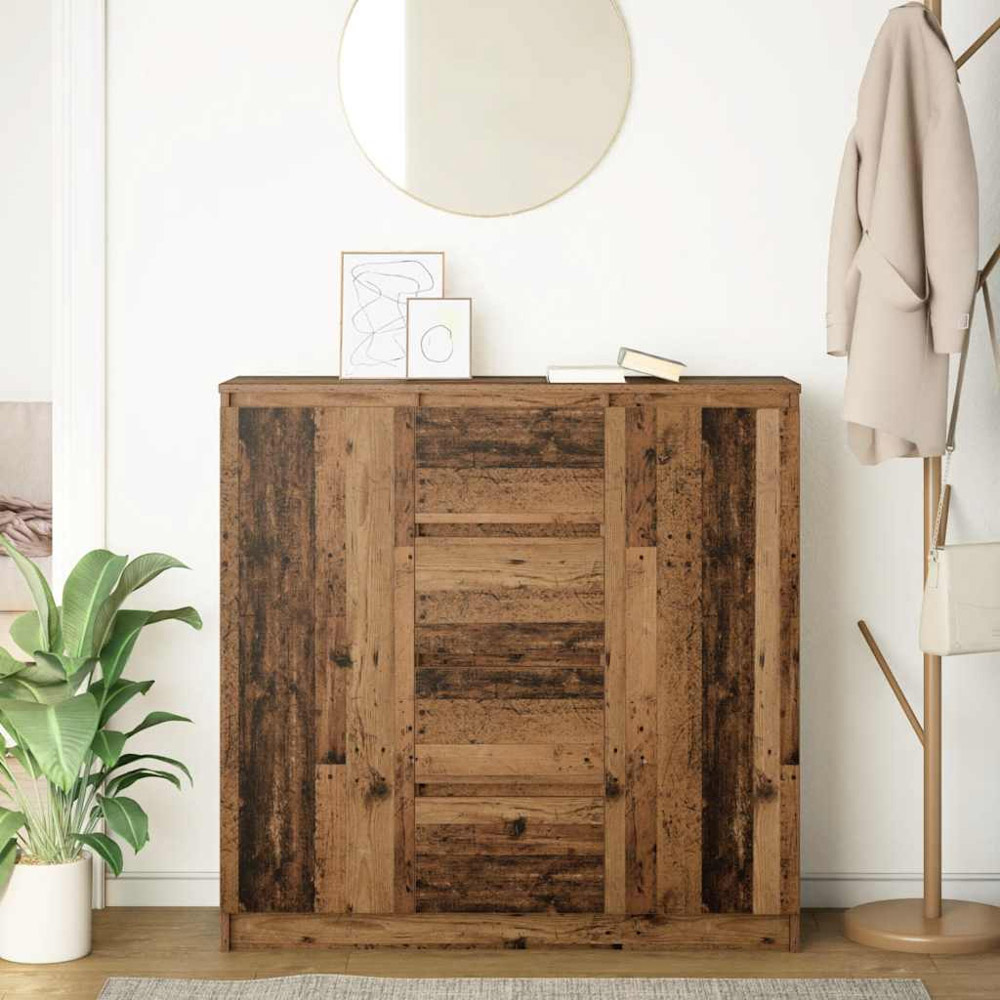 vidaXL 2 Door 4 Drawer Old Wood Sideboard Image 3