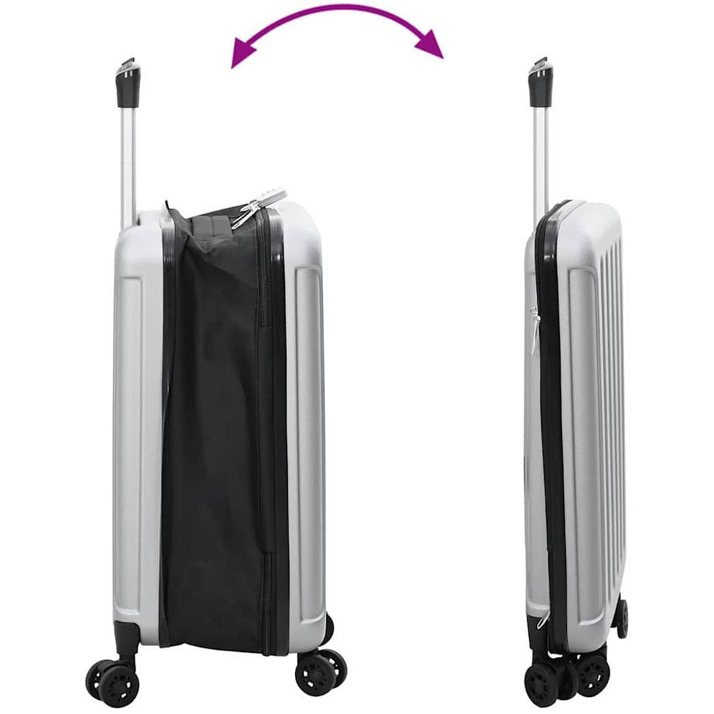vidaXL 20 inch Silver Rectangular Travel Bag Image 7