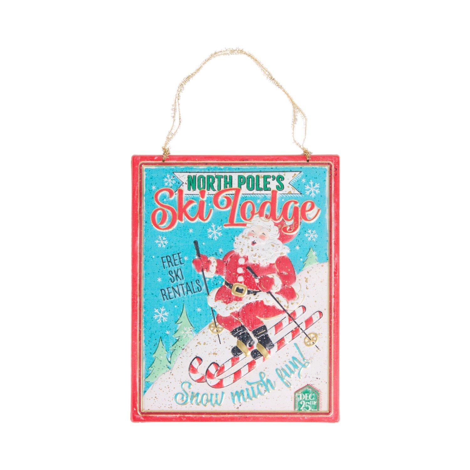 Retro Santa Hanging Wall ArtMulticolour Image 1