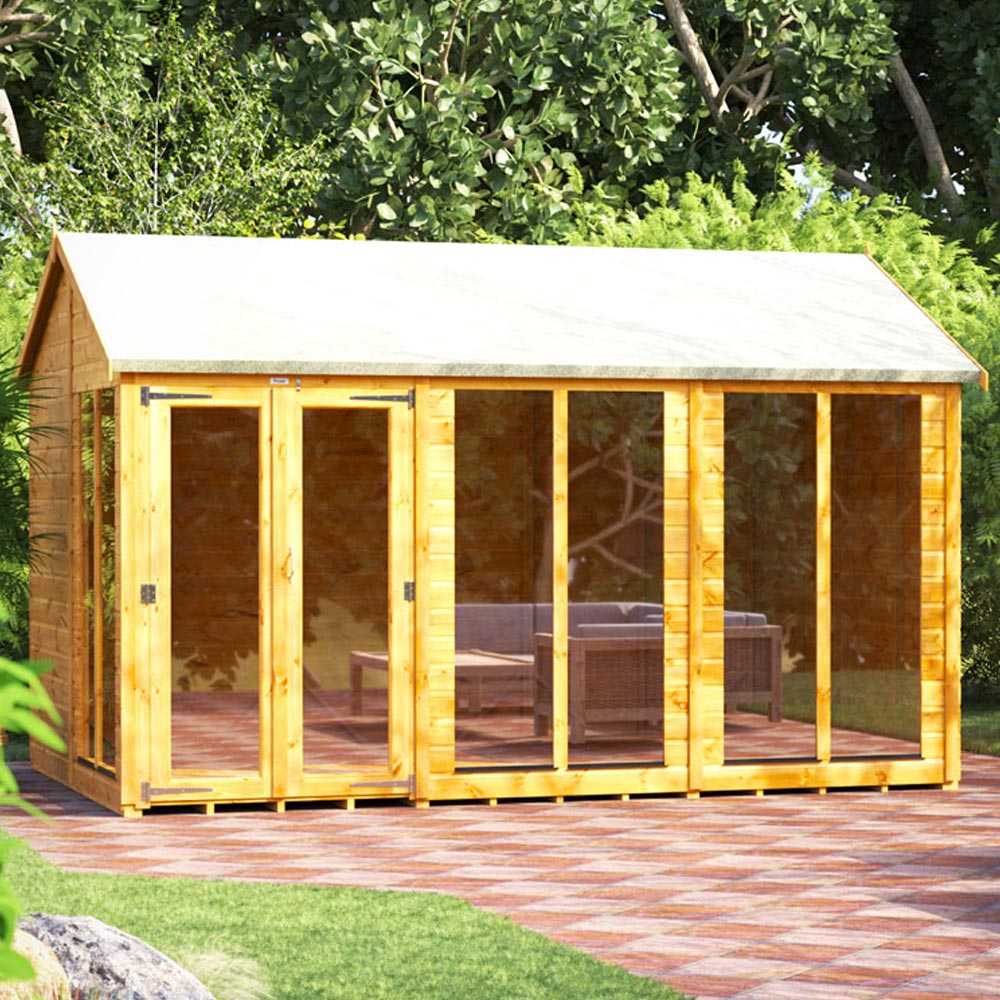 Power Sheds 12 x 8ft Double Door Apex Traditional Summerhouse Image 2