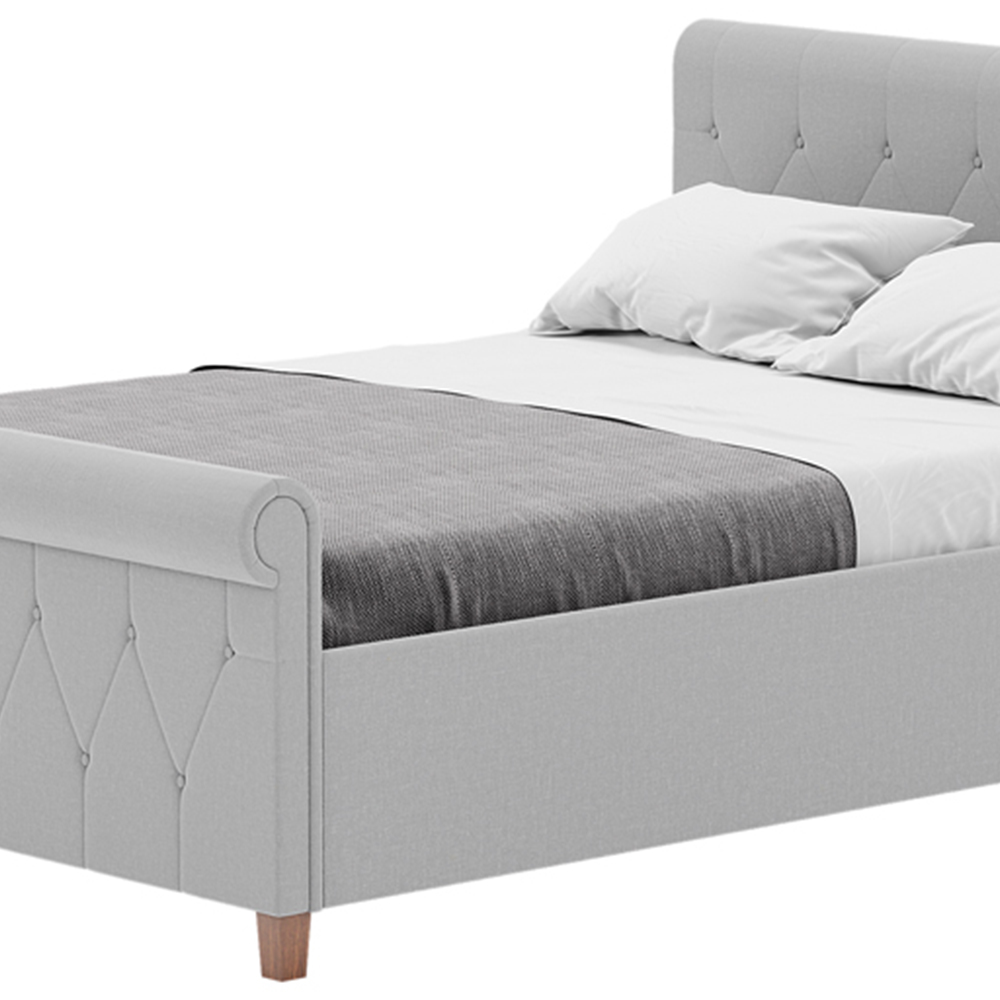 Home Vida Vittorio Double Light Grey Linen Bed Image 3
