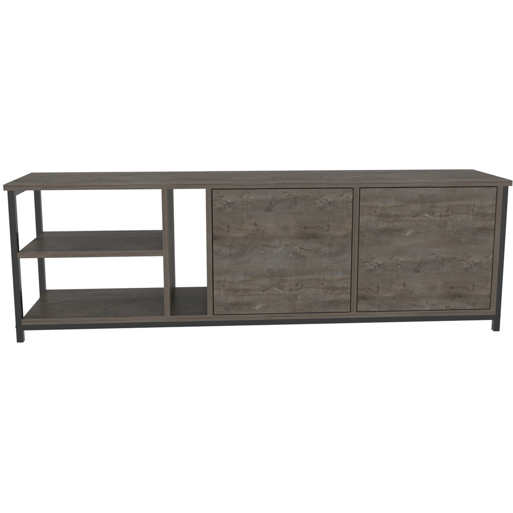Decorotika Primrose 2 Door 3 Shelf Black Wenge TV Stand for 72 inch TV Image 3