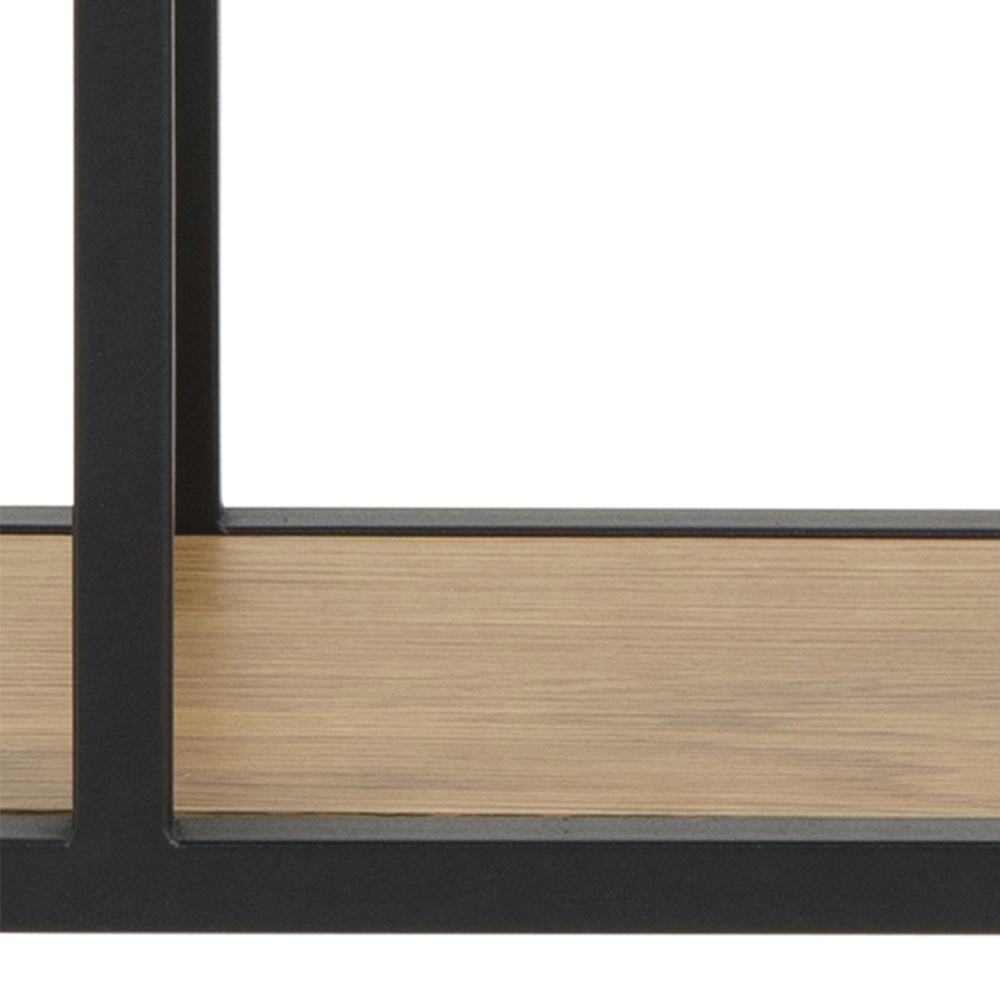 Florence Seaford 3 Shelf Oak and Black Octagonal Metal Wall Shelf Image 8