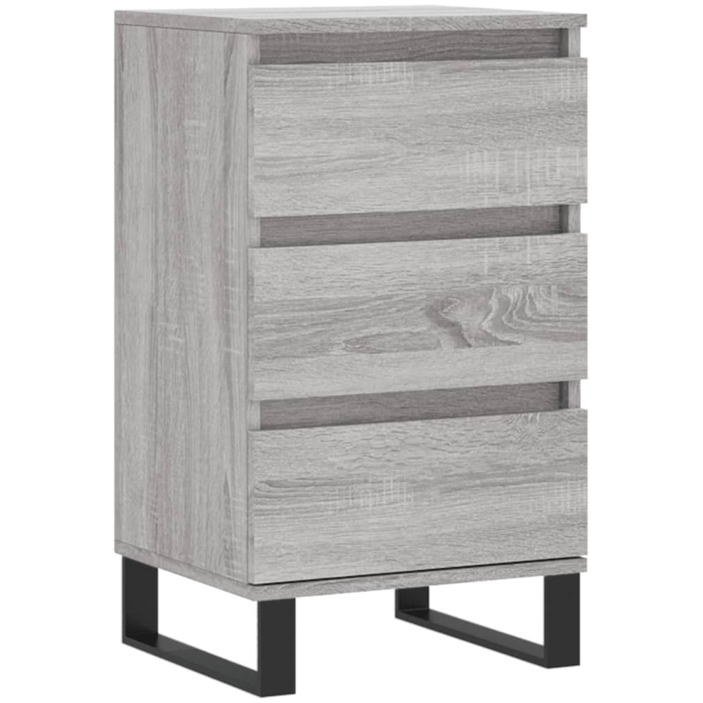 vidaXL 3 Drawer Grey Sonoma Sideboard Image 2