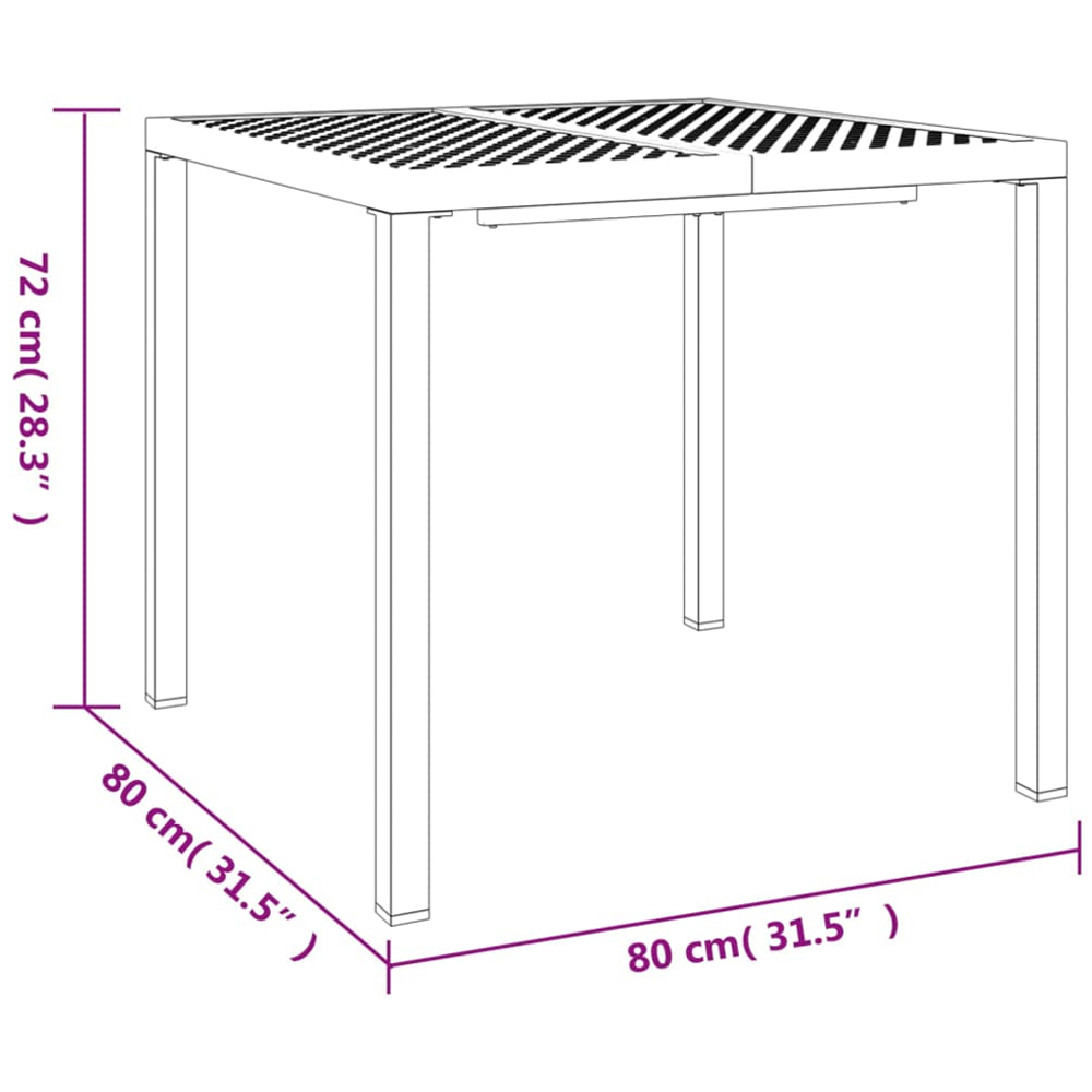 vidaXL 2 Seater Anthracite Powder Coated Steel Mesh Square Garden Table Image 7