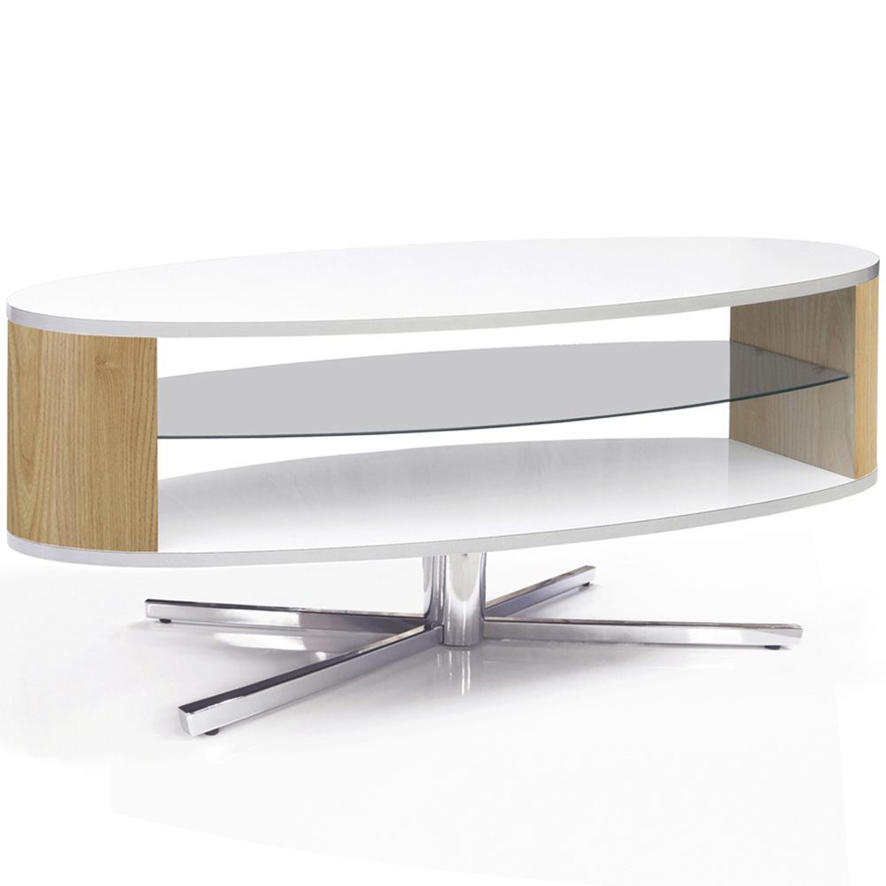 MDA Designs Orbit 2 Shelf White and Oak TV Cabinet Image 3