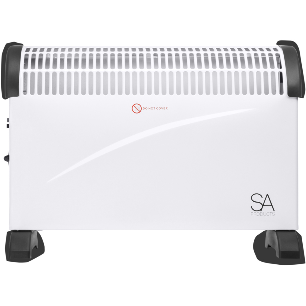 White and Black Electric Convector Radiator with 3 Heat Settings Image 2