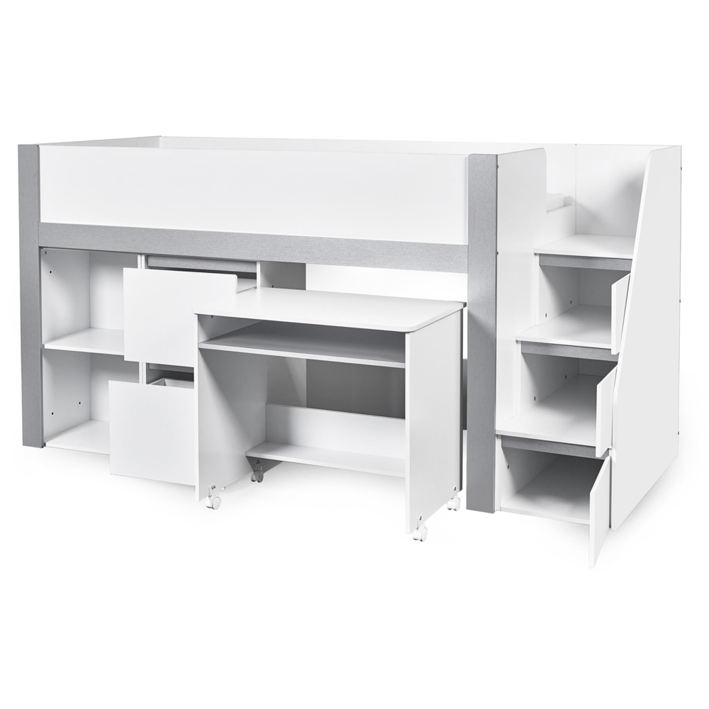 Julian Bowen Gaia Single White and Silver Mid Sleeper Bed Image 5