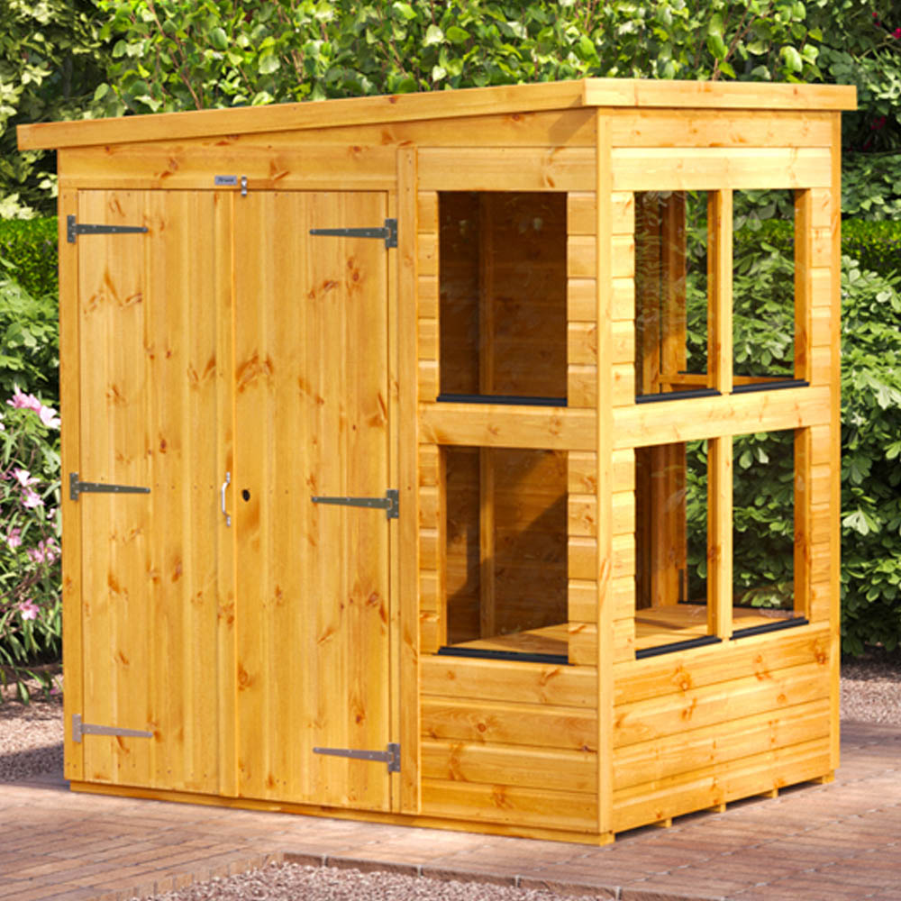 Power Sheds 4 x 6ft Double Door Pent Potting Shed Image 2