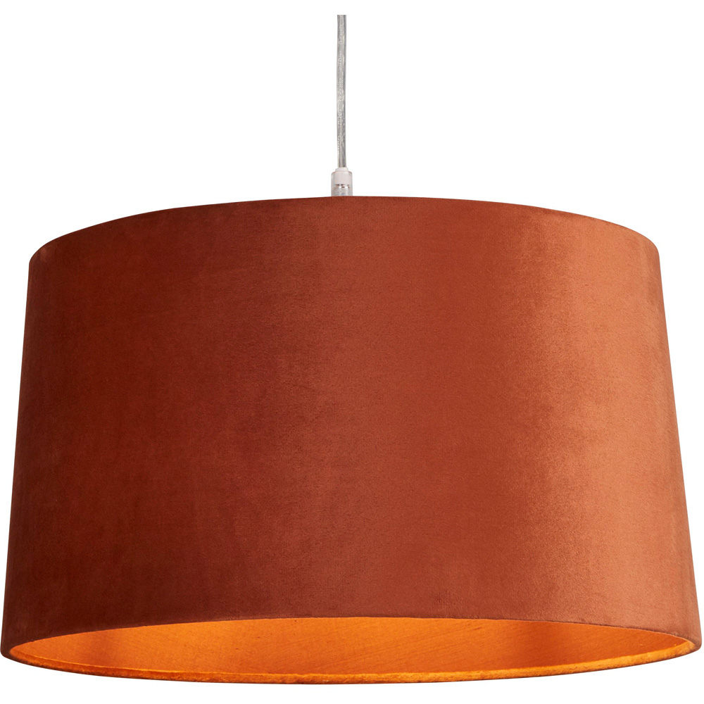 Lighting Collection Posner Burnt Orange Velvet Tapered Drum Lamp Shade 40cm Image 3