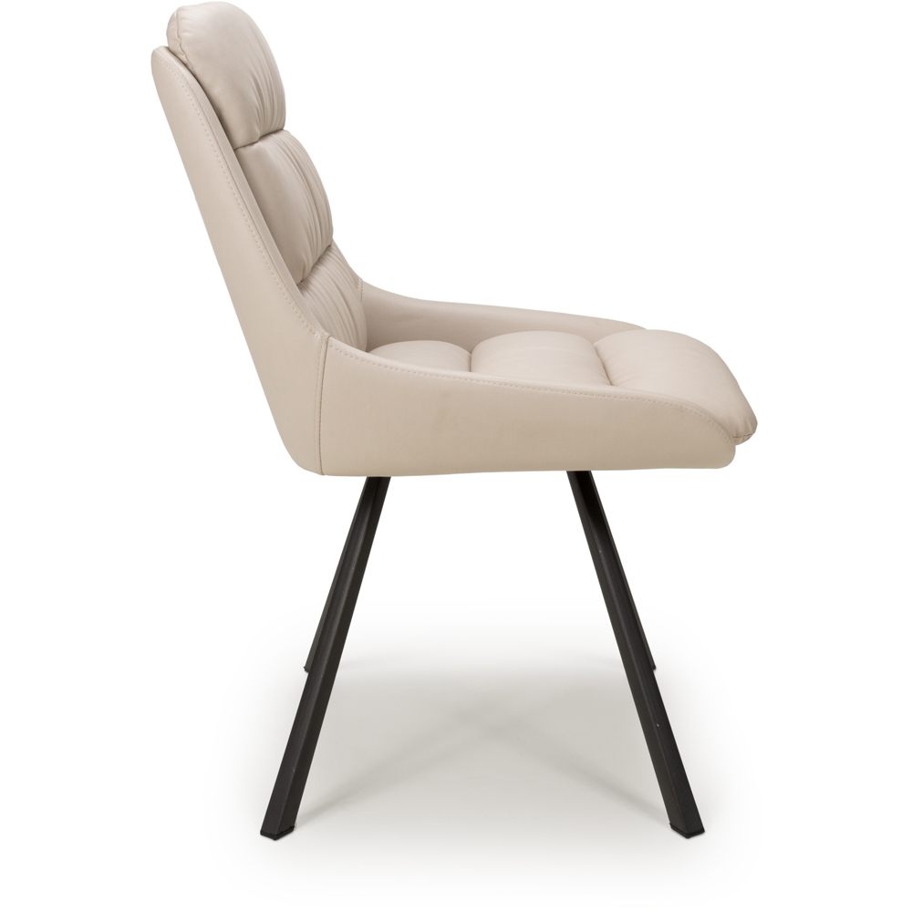 Arnhem Set of 2 Cream Swivel Leather Effect Dining Chair Image 5