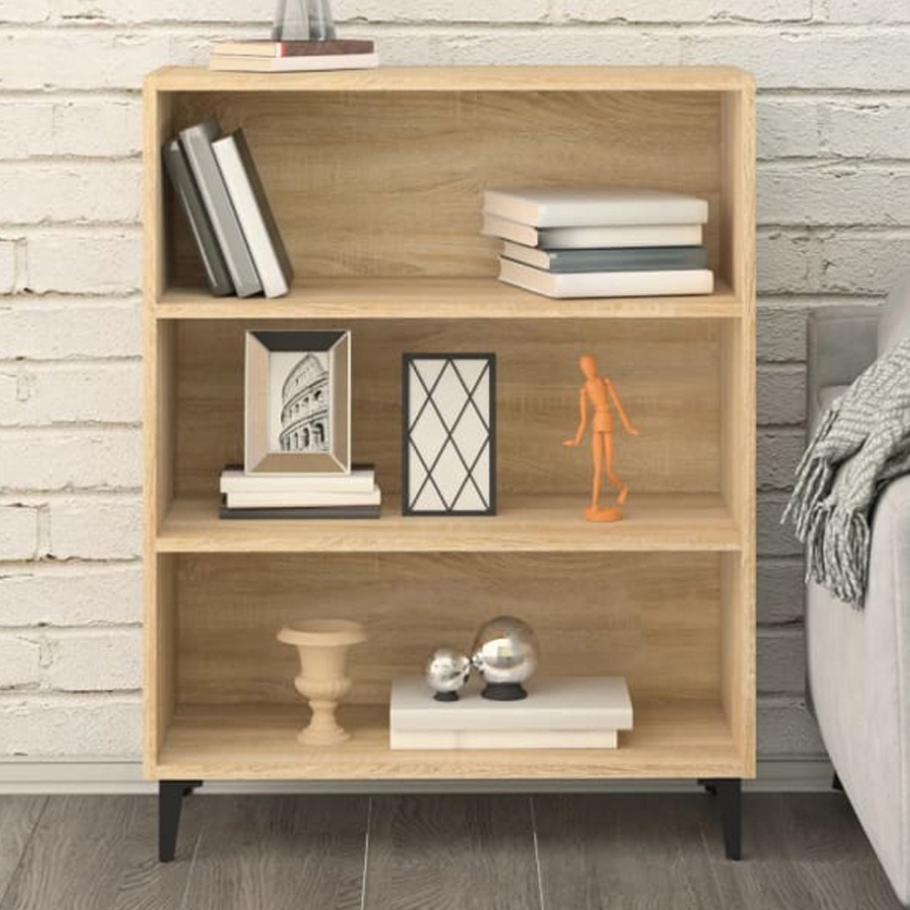 vidaXL 3 Shelf Sonoma Oak Sideboard Image 1
