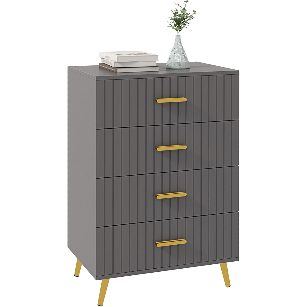 Portland 4 Drawer Chest of Drawers with Aluminium Legs Image 2