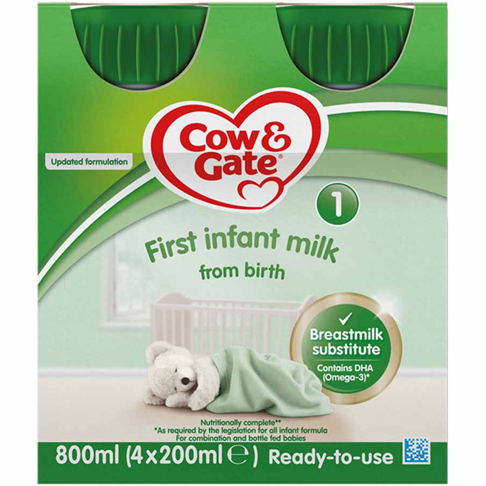 Cow and Gate 1st Milk 4x200ml Image 1