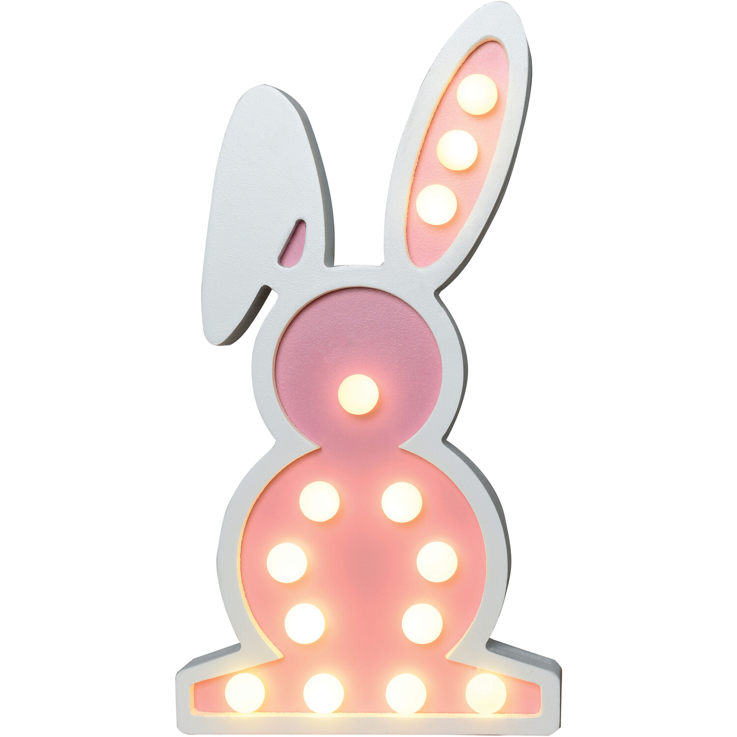Single Pastel Pink Wooden Bunny LED Light in Assorted styles Image 1