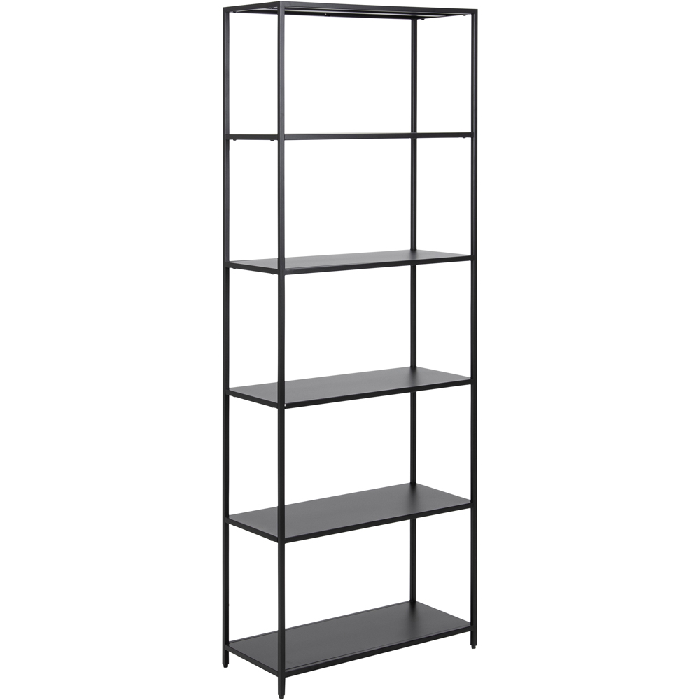 Florence Newcastle 5 Shelf Matt Black Tall Bookcase Image 2