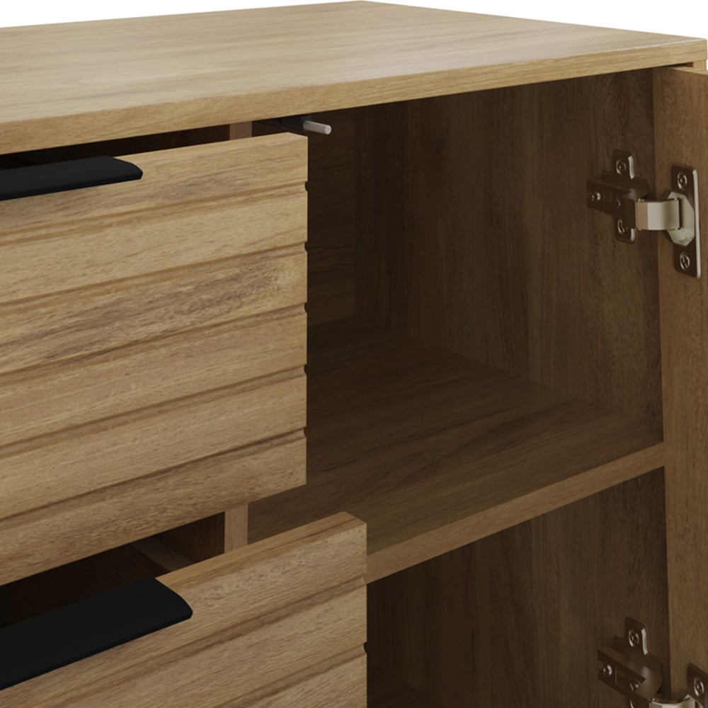 GFW Nervata 2 Door 3 Drawer Oak Sideboard Image 6