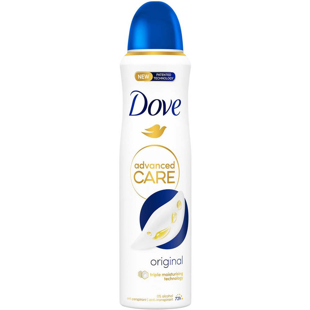 Dove Anti-Perspirant Advanced Care Original Deodorant Spray for Women 150ml 6 Pack Image 2