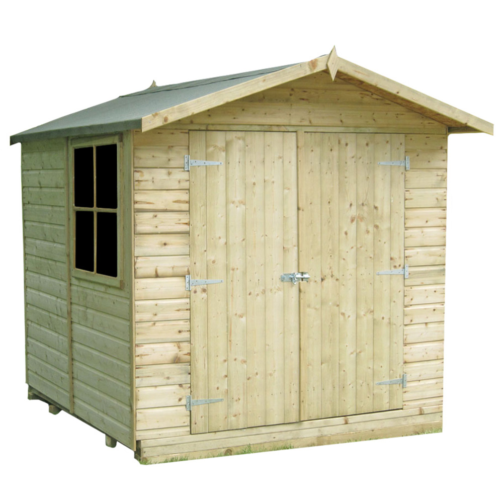 Shire Alderney 7 x 7ft Double Door Dip Treated Shiplap Shed Image 1