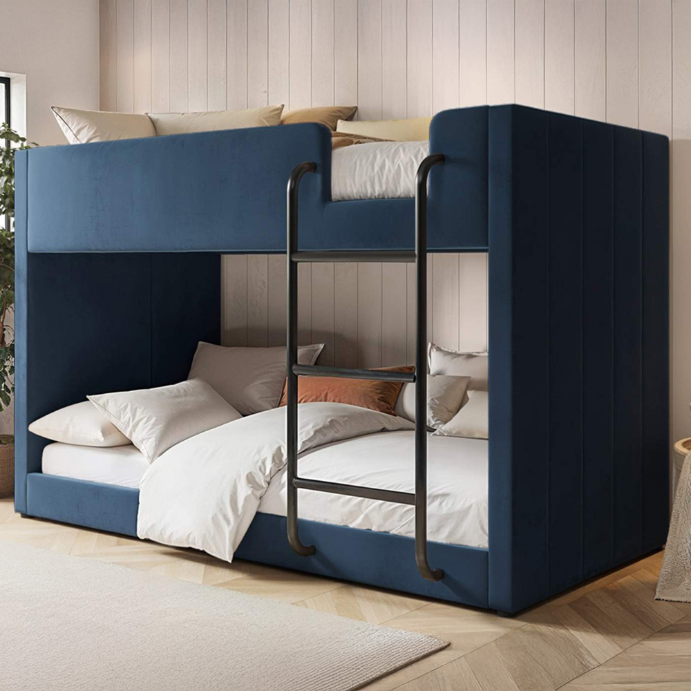 Flair Eden Navy Velvet Bunk Bed Image 1