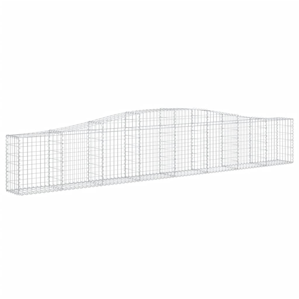 vidaXL Silver Galvanised Iron Arched Gabion Basket 400 x 30 x 60/80cm 4 Pack Image 1
