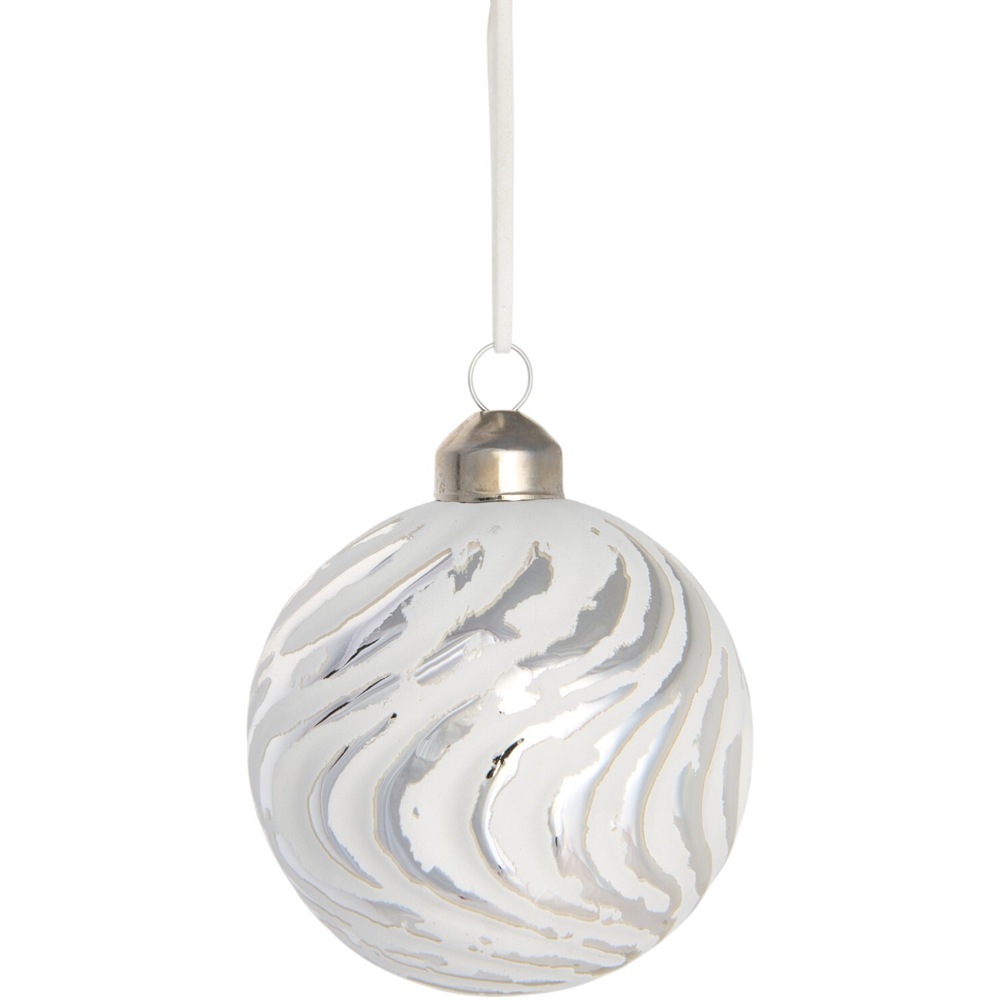 Scandi White and Silver Bauble Image 3