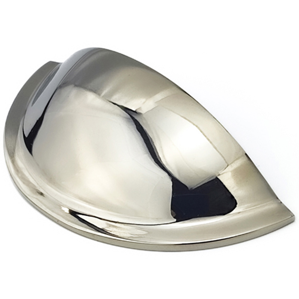 Spira Brass Polished Nickel Small Slim Cup Pull Drawer Handle Image 2
