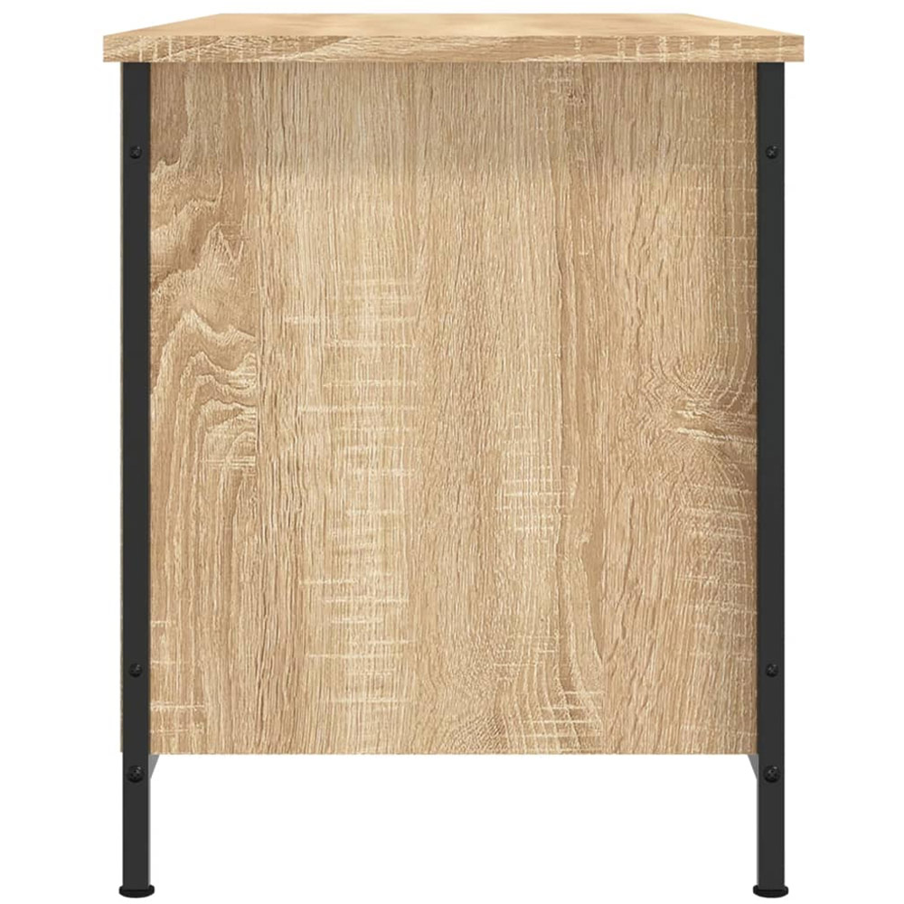 vidaXL 4 Open Shelf Sonoma Oak and Black TV Cabinet Image 5