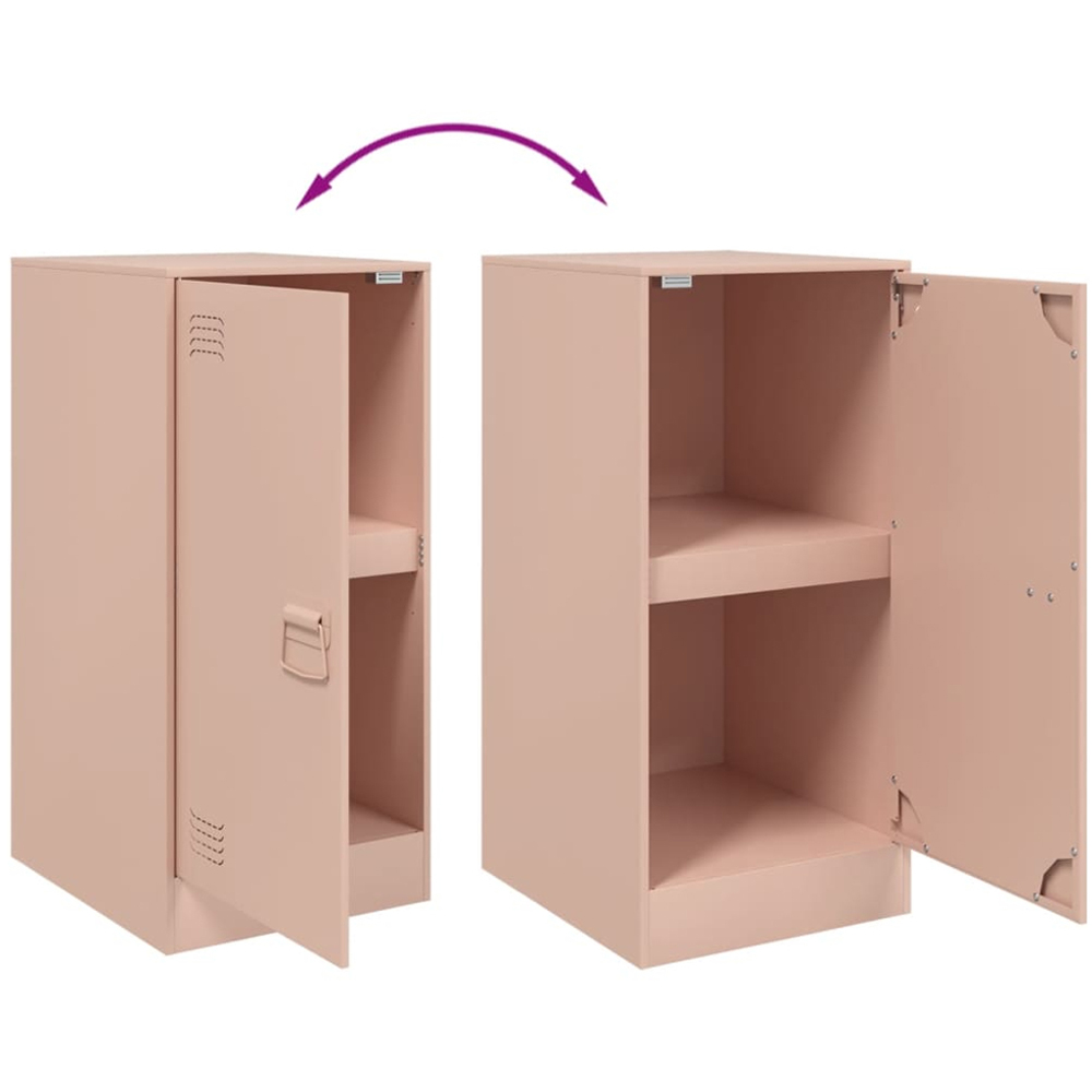 vidaXL Single Door Pink Metal Sideboard Image 9
