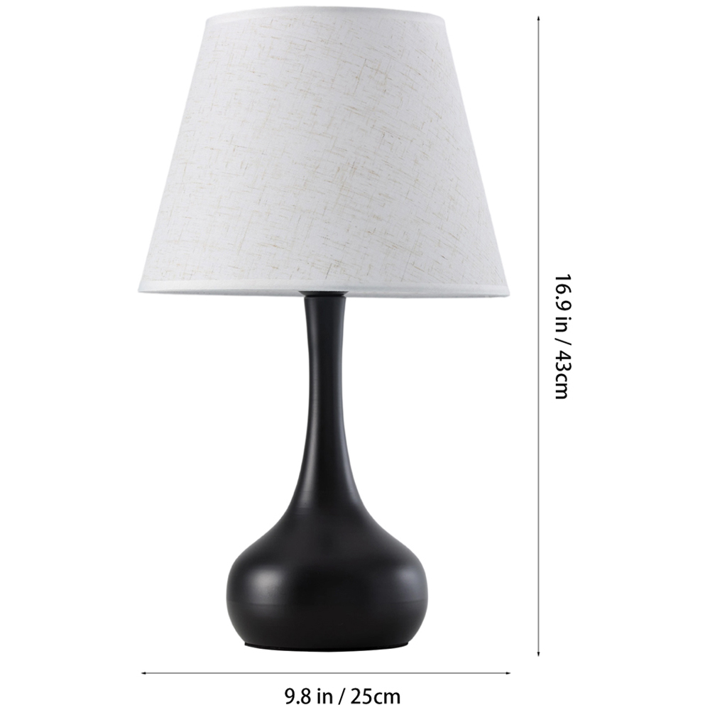 Living and Home Large Black and Ivory Linen Shade Iron Base E27 Table Lamp Image 8