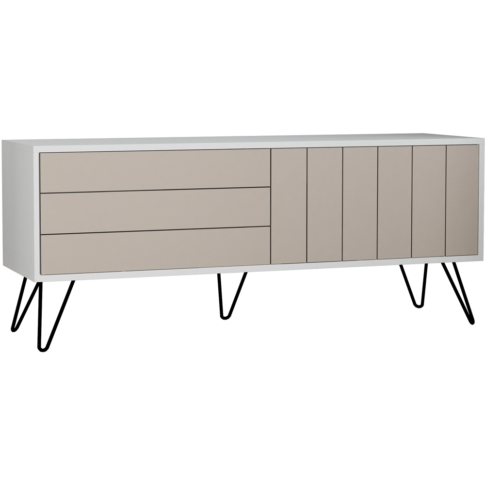 Decortie Picadilly 2 Door White and Mocha Grey TV Unit Image 2