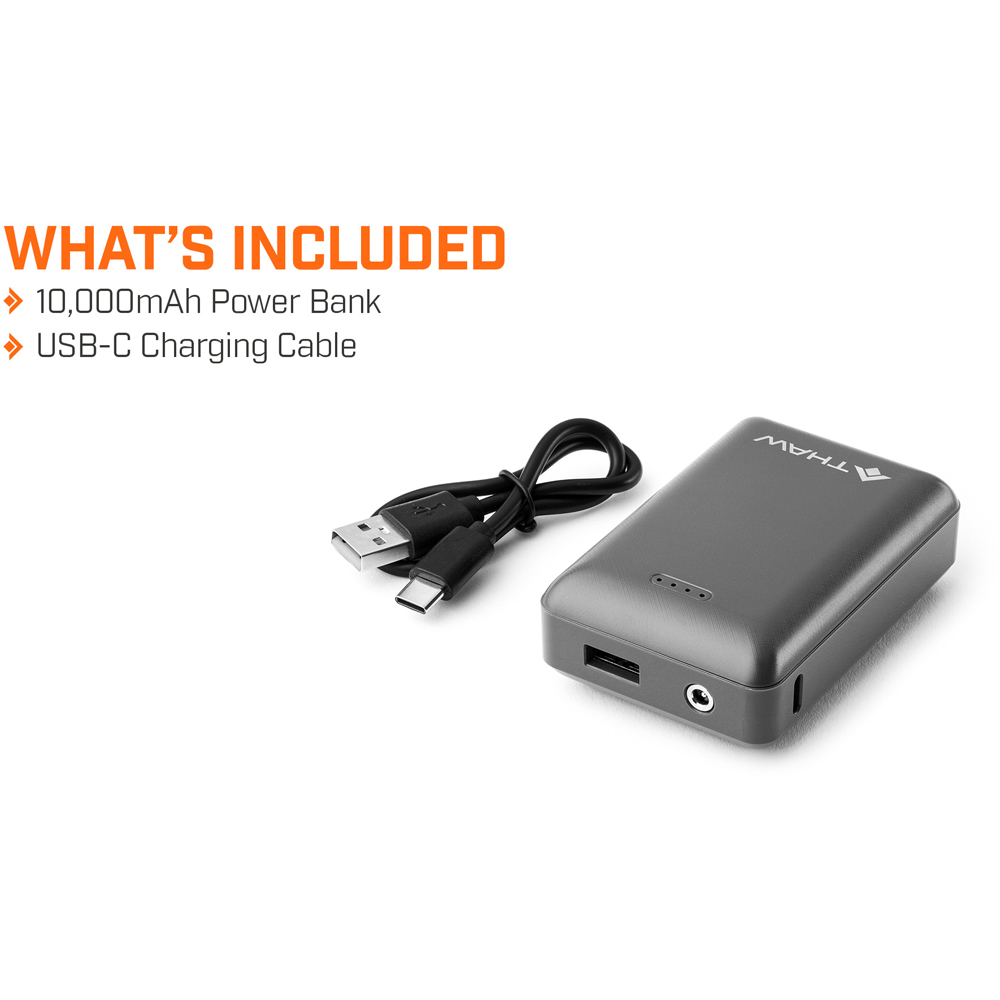 Thaw Black Quilted Rechargeable Heated Wrap 2.0 with Power Bank Image 7