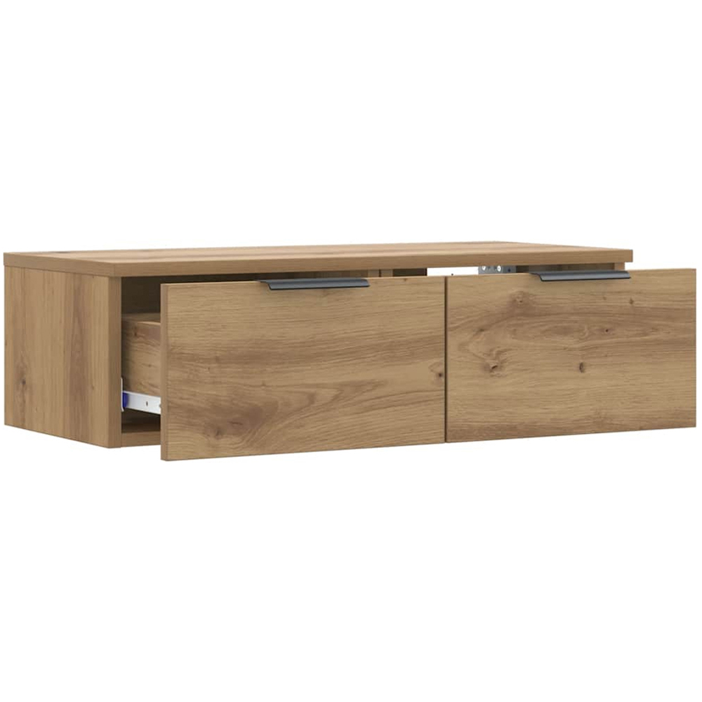 vidaXL 2 Drawer Artisan Oak Wall Mounted Cabinet Image 4