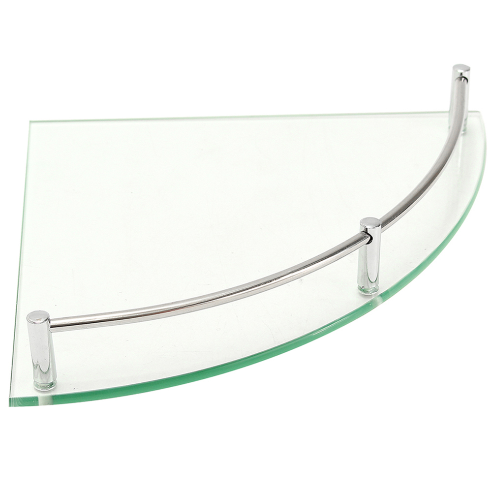 Living And Home Silver Wall Mounted Corner Shelf Image 1