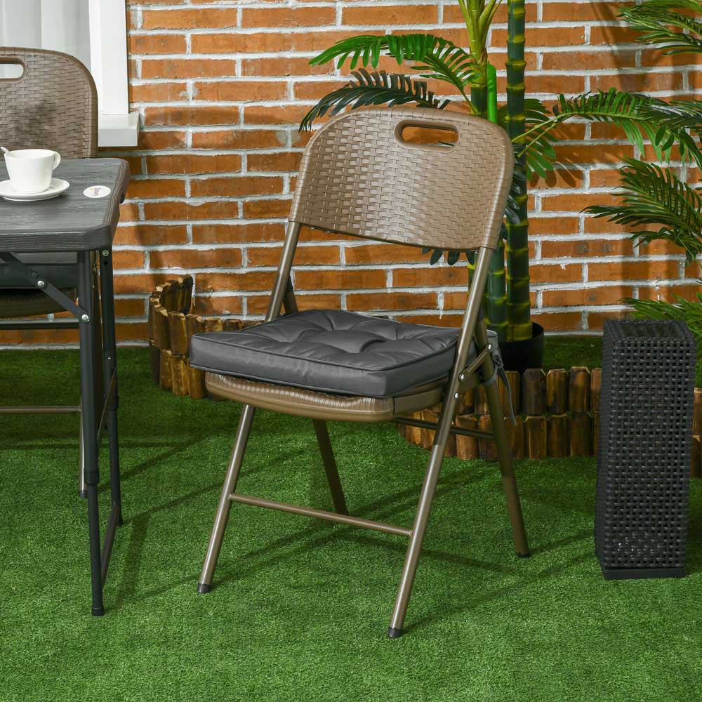 Outsunny Grey Garden Seat Cushion 42 x 42cm Image 2