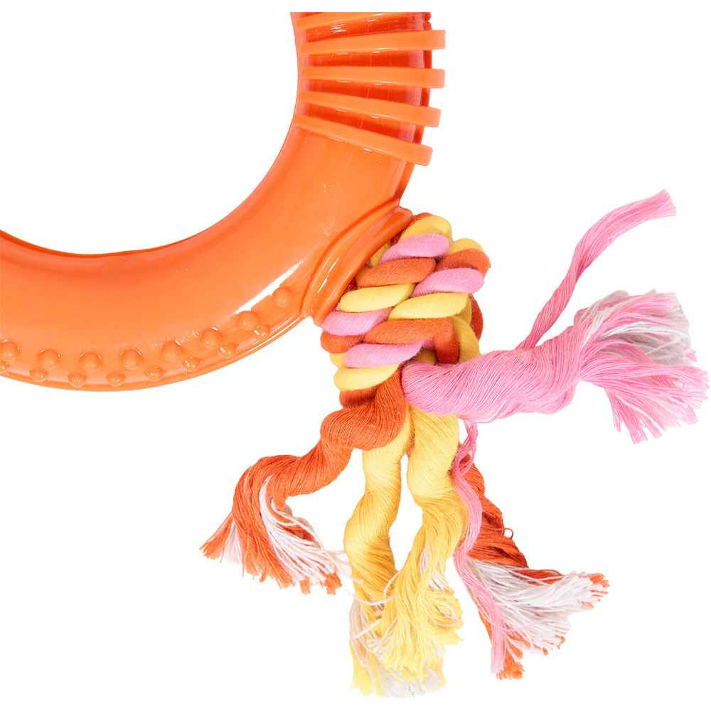 Treat Ring Tug Dog Toy Orange Image 3