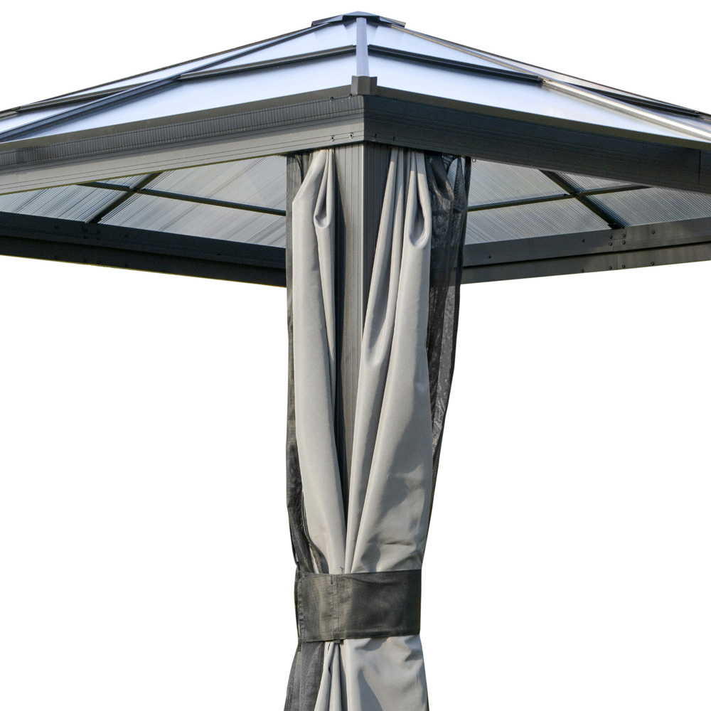 Outsunny 3 x 3m Black Gazebo Canopy with Hardtop Image 4