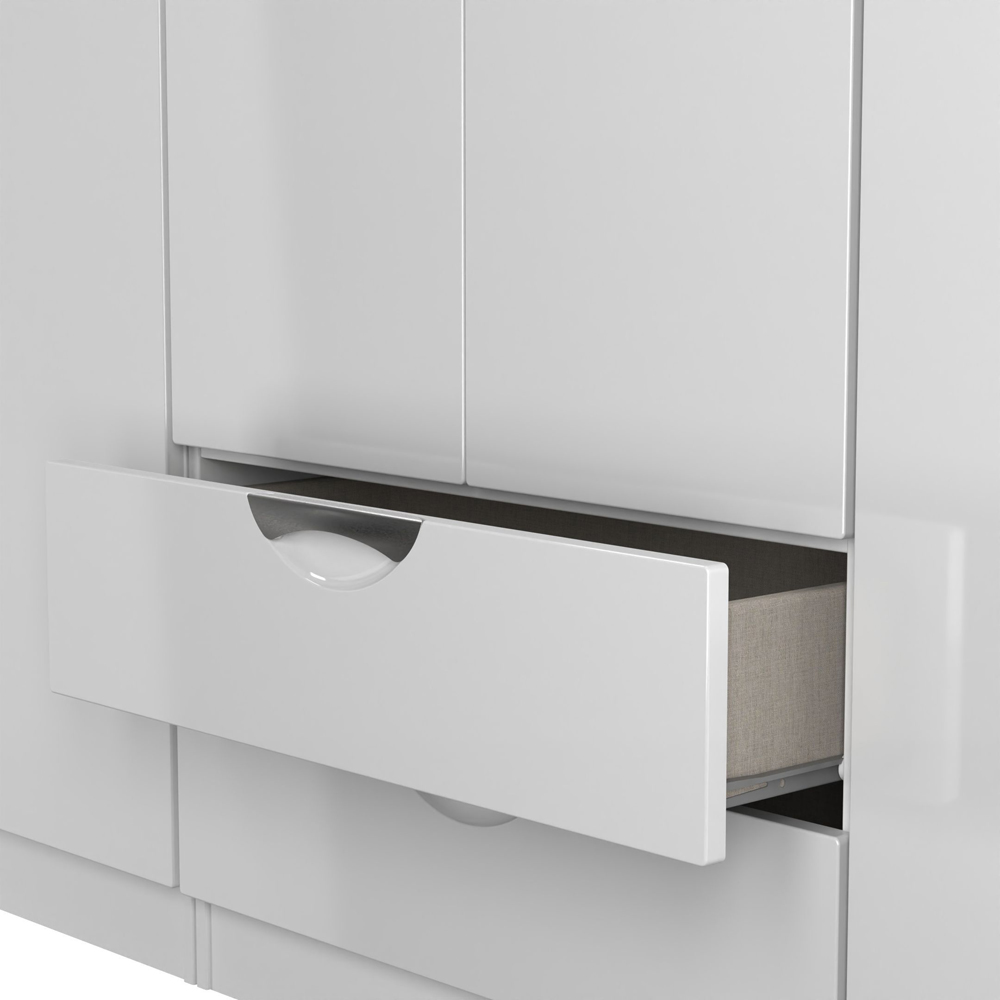 Crowndale Camden 6 Door 2 Drawer White Gloss and White Wardrobe Ready Assembled Image 8