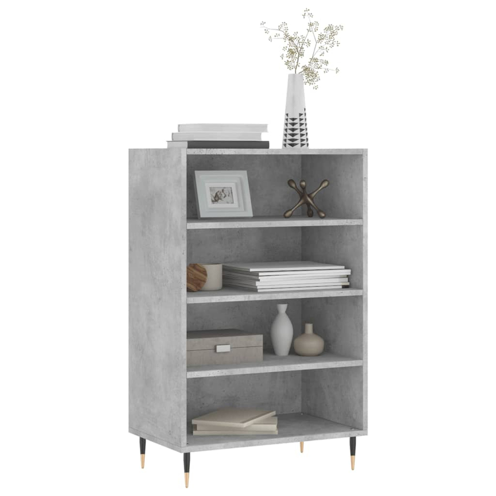 vidaXL 4 Shelf Concrete Grey Highboard Image 3