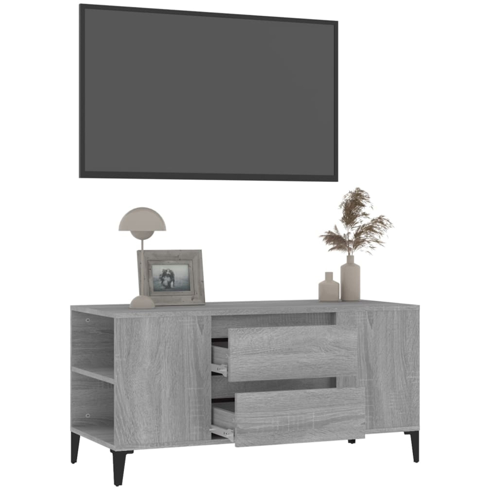 vidaXL 2 Door 4 Shelf Grey Sonoma TV Cabinet Image 6