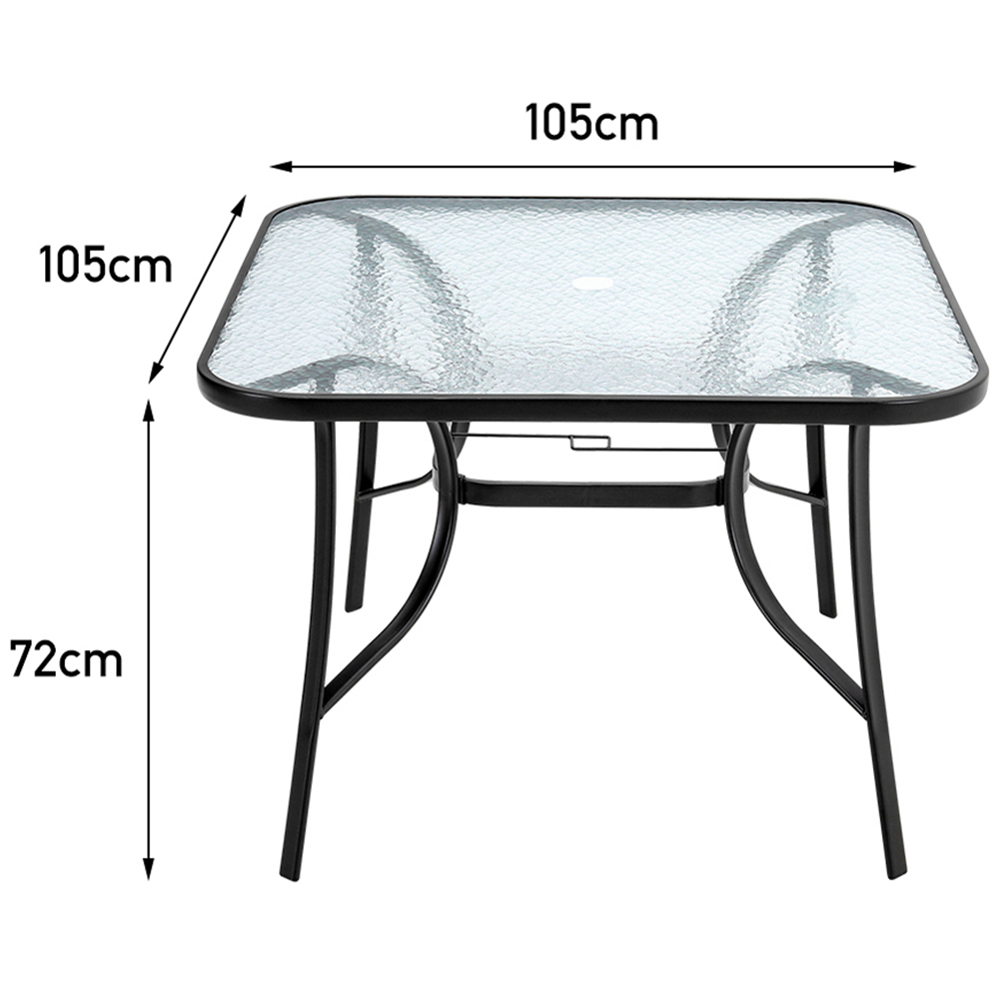 Living and Home Foldable 4 Seater Black Square Bistro Set Image 8