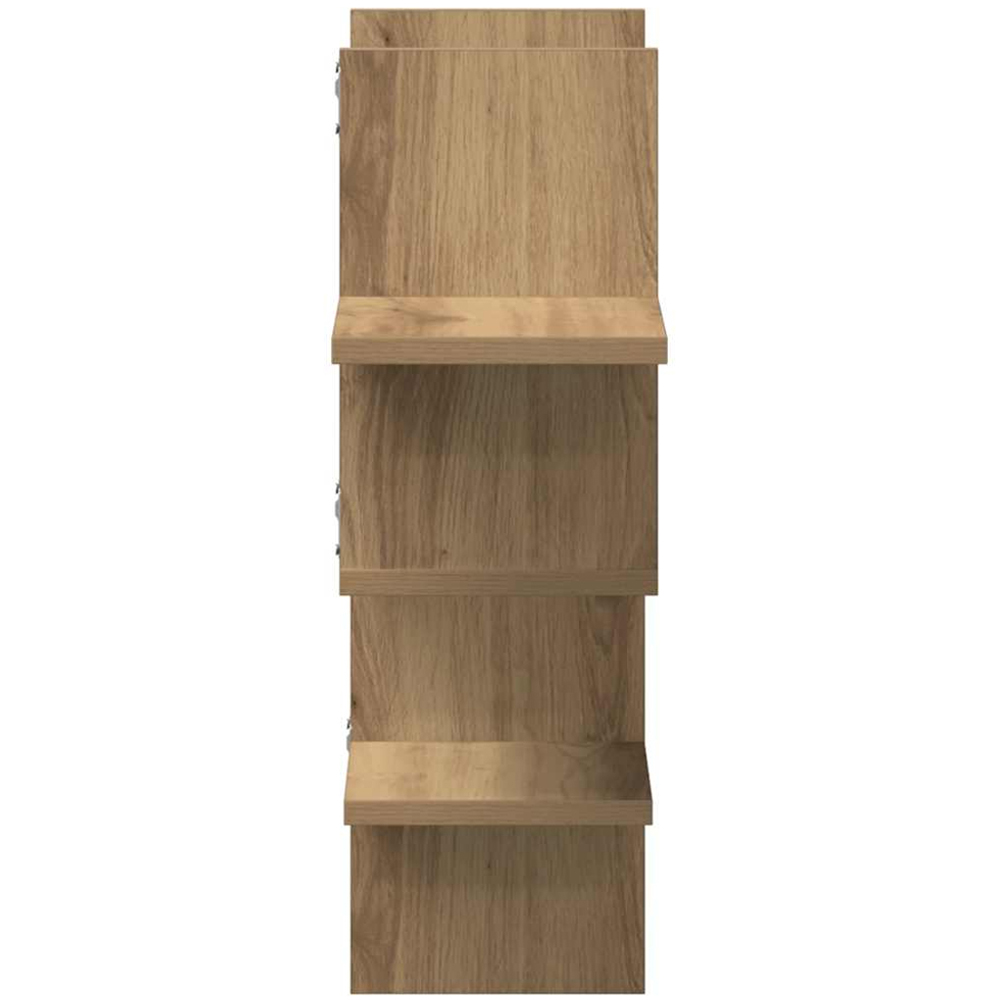vidaXL 8 Shelf Artisan Oak Floating Wall Shelf Image 4