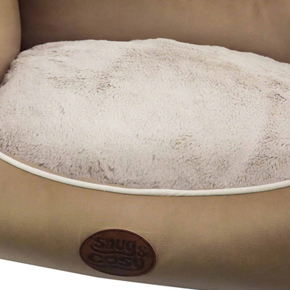 Snug & Cosy Tuscany XL Rectangle Sand Dog Bed Image 3