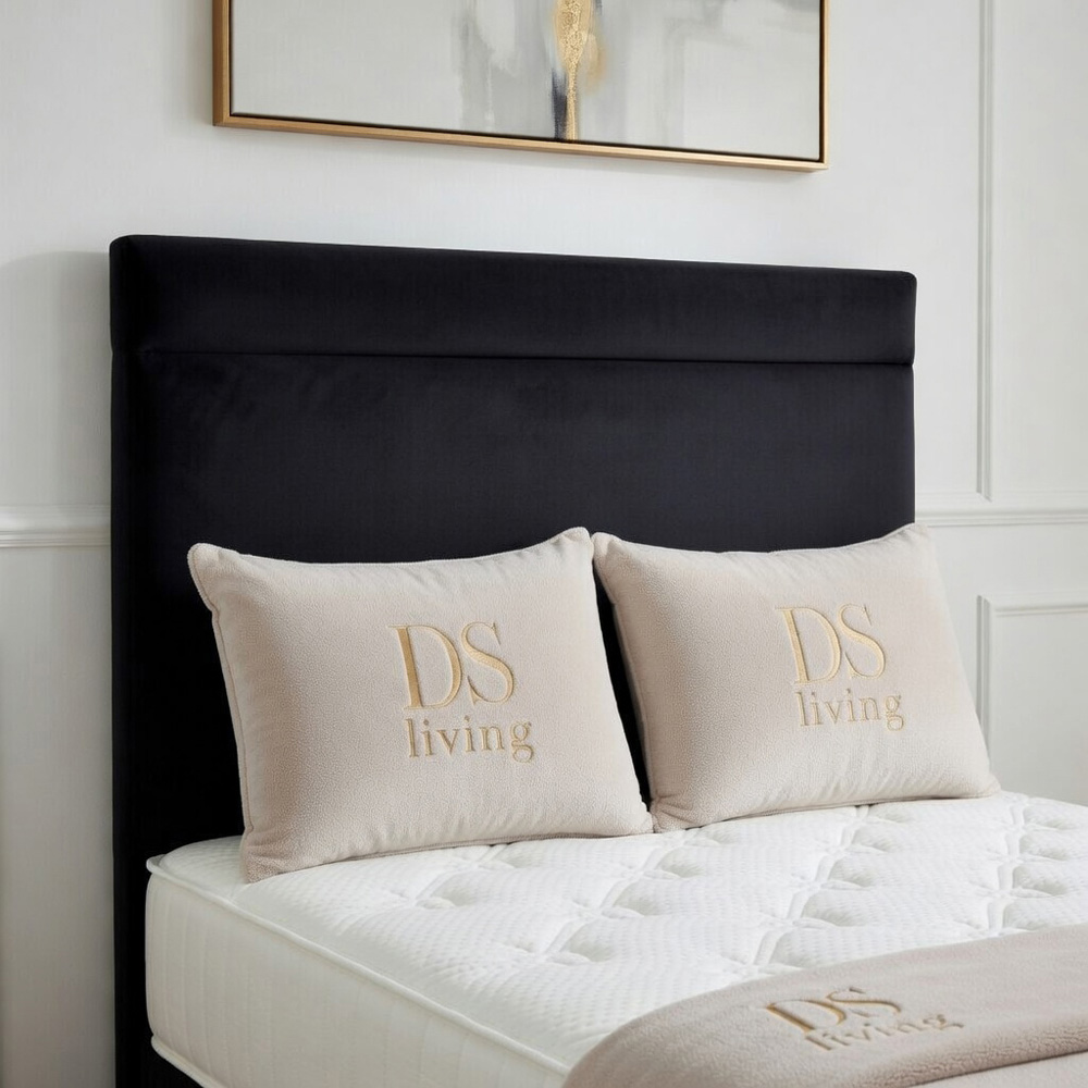 DS Living Majesty King Size Black Plush Velvet Ottoman Bed Image 3