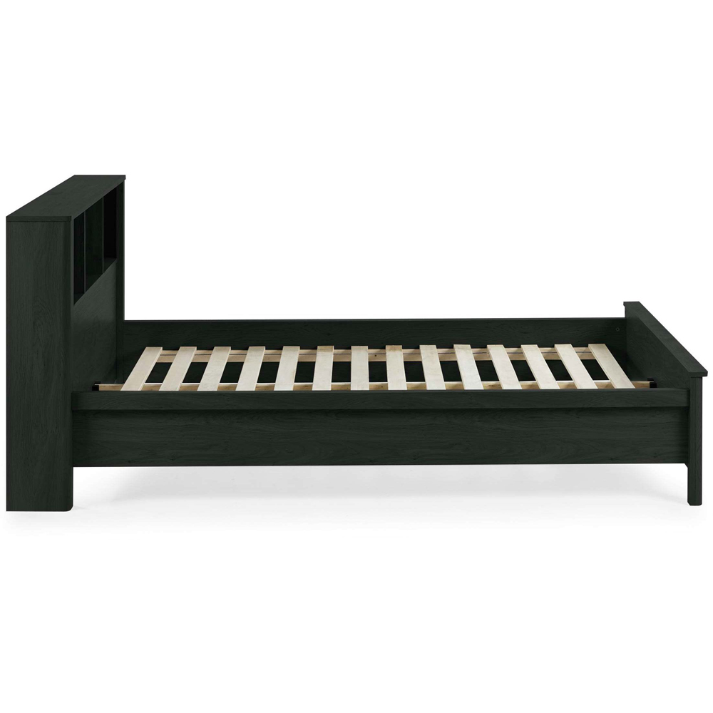 Julian Bowen Sydney King Size Black Ash Effect Rattan Print Bookcase Bed Frame Image 5