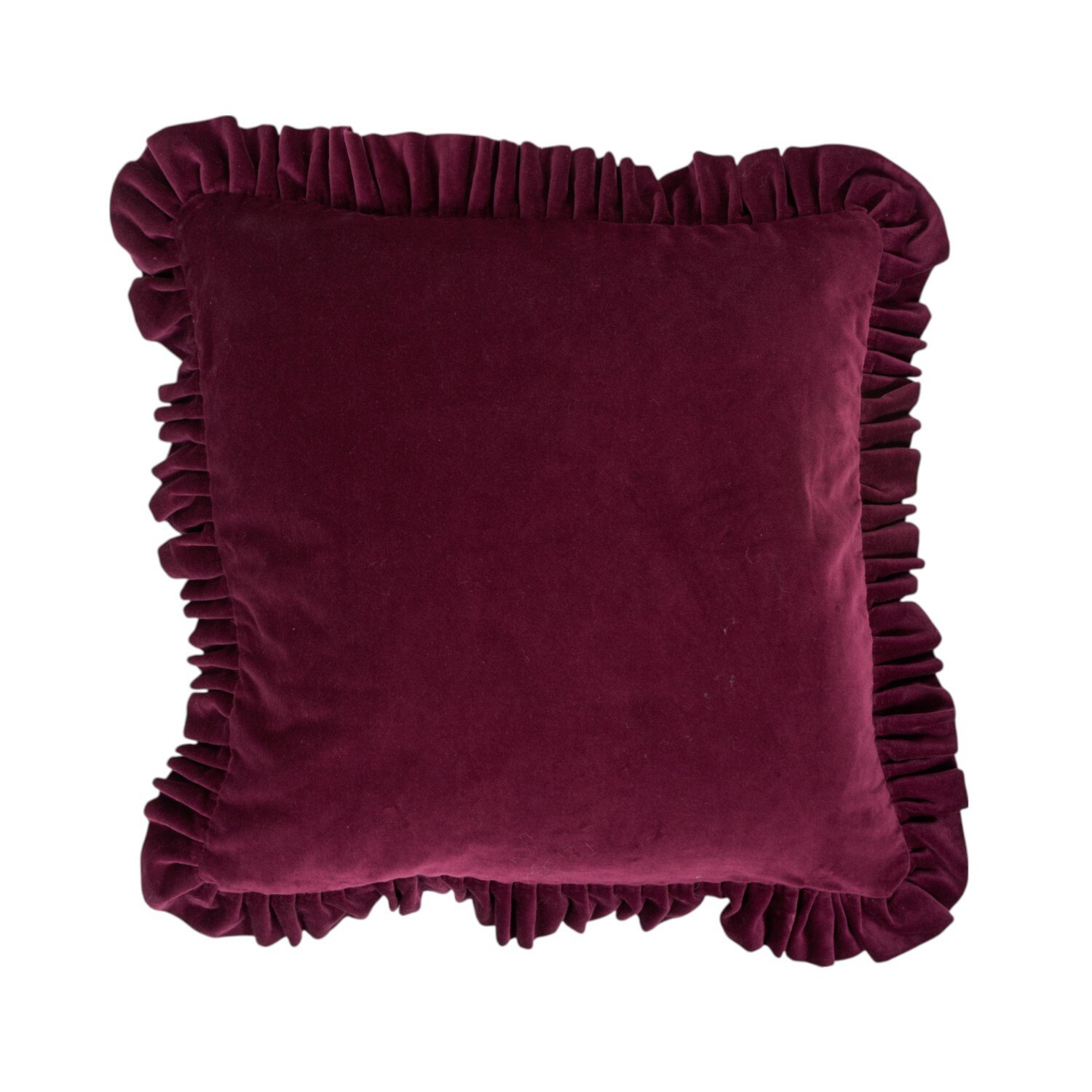 Raphael Ruffle Cushion Burgundy Image 1